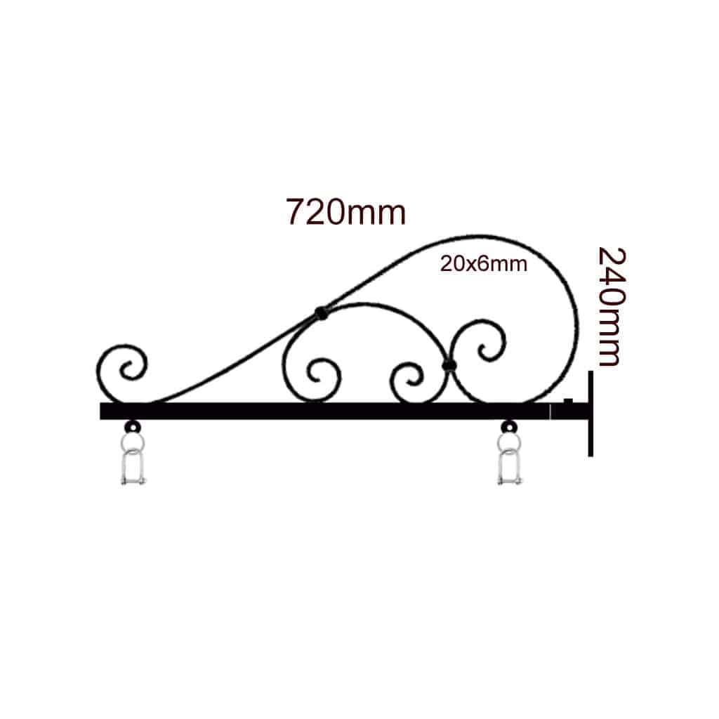 bras de fixation pour enseigne forgé