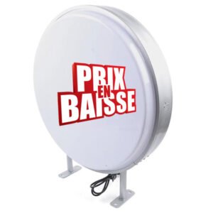 enseigne ronde lumineuse sans visuel